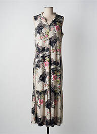 Rochie lungă imprimeu floral fără mâneci bej K-DESIGN femeie