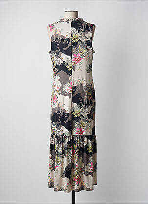 Rochie lungă imprimeu floral fără mâneci bej K-DESIGN femeie