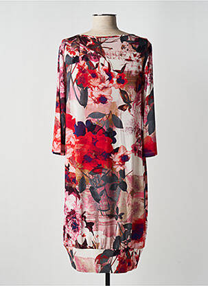 Rochie midi imprimeu floral mâneci 3/4 roșu ELEONORA AMADEI femeie