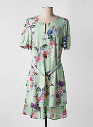 Rochie midi imprimeu floral mâneci scurte verde K-DESIGN femeie