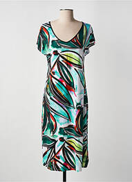 Rochie midi imprimeu floral mâneci scurte albastru BARANDI femme