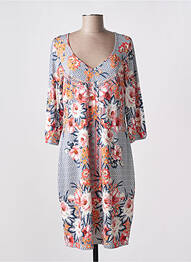 Rochie midi imprimeu floral mâneci 3/4 albastru K-DESIGN femeie