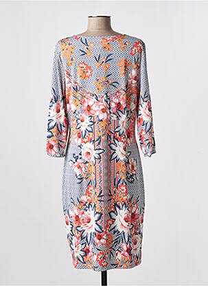 Rochie midi imprimeu floral mâneci 3/4 albastru K-DESIGN femeie