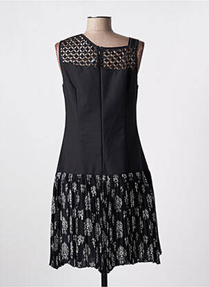 Rochie midi imprimeu floral fără mâneci negru LESLIE femeie