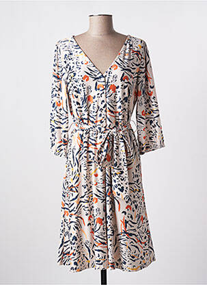 Rochie midi mâneci 3/4 mâneci 3/4 bej K-DESIGN femeie