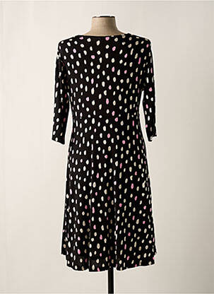 Rochie midi mâneci 3/4 mâneci 3/4 negru DIVAS femeie