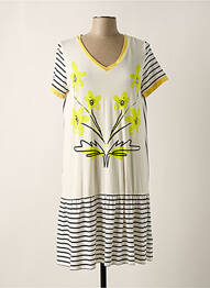 Rochie midi mâneci scurte mâneci scurte galben POUPEE CHIC femeie