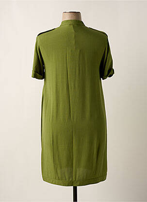 Rochie midi croială fluidă mâneci scurte verde ELEONORA AMADEI femeie