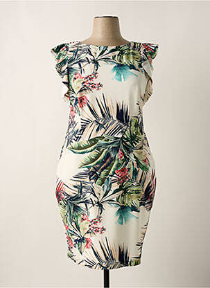 Rochie midi țesătură crep mâneci scurte bej MICHAELA LOUISA femeie
