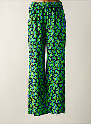 Pantalon larg verde ELEONORA AMADEI femeie