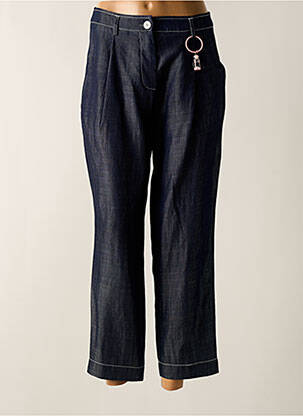 Pantalon 7/8 talie înaltă talie înaltă albastru POUPEE CHIC femeie