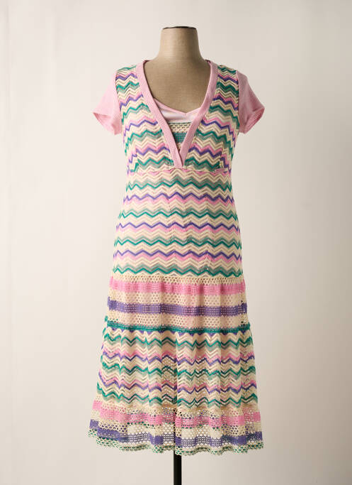 Rochie lungă roz POUPEE CHIC femeie