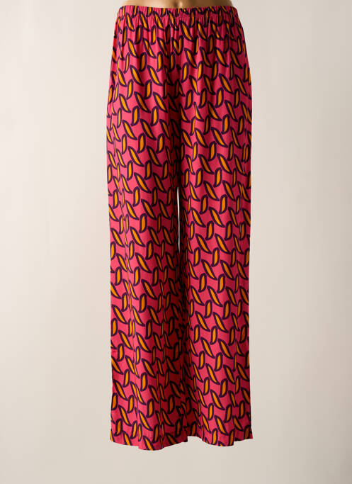 Pantalon larg roz ELEONORA AMADEI femeie