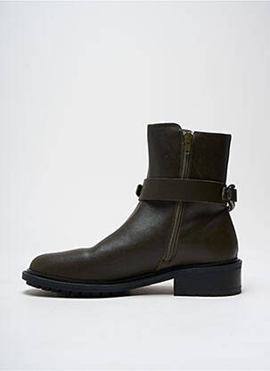 Botine/ghete material neted toc plat până la 3 cm verde URBAN femeie