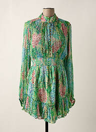Rochie scurtă imprimeu floral mâneci lungi verde IBANA femeie
