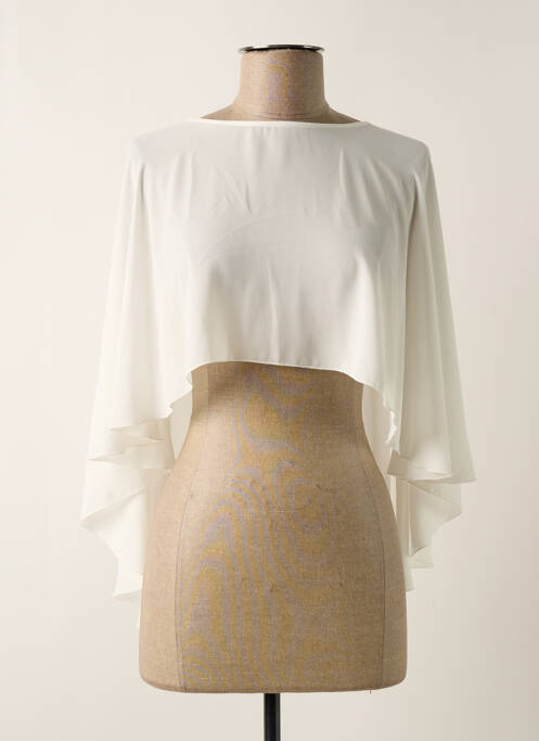 Poncho alb RELISH femeie