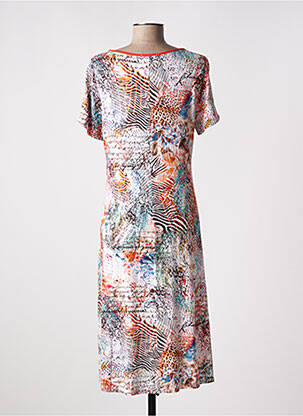 Rochie midi mâneci scurte mâneci scurte portocalie MASSANA femeie