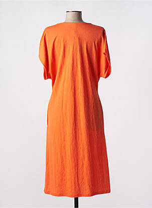 Rochie midi mâneci scurte mâneci scurte portocalie SCORZZO femeie
