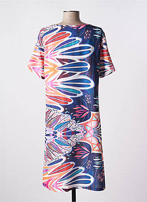 Rochie midi mâneci scurte mâneci scurte albastru MASSANA femeie
