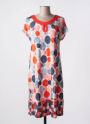 Rochie midi mâneci scurte mâneci scurte portocalie BARANDI femeie
