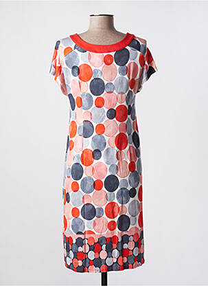 Rochie midi mâneci scurte mâneci scurte portocalie BARANDI femeie