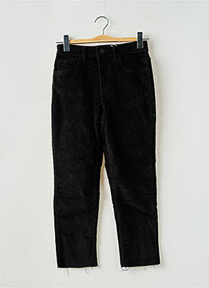Pantalon drept închidere cu fermoar sub clapetă cu nasturi negru ONLY femeie