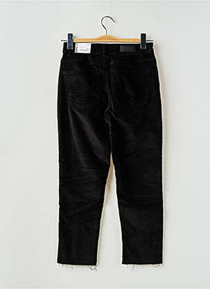 Pantalon drept închidere cu fermoar sub clapetă cu nasturi negru ONLY femeie