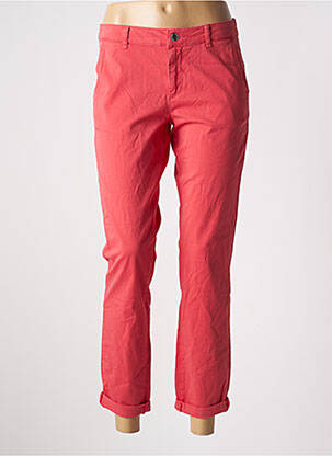 Pantalon 7/8 țesătură poplin mărime normală roșu MORE & MORE femeie
