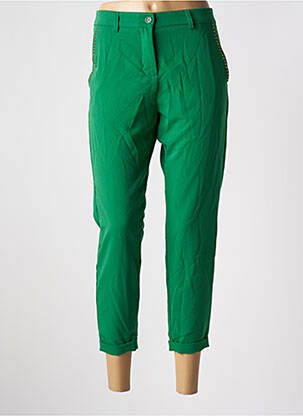 Pantalon chino țesătură poplin mărime normală verde IMPERIAL femeie
