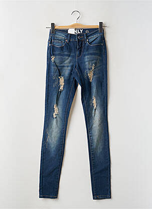 Blugi skinny efect uzat decolorat mărime normală albastru ONLY femeie