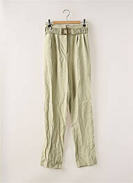 Pantalon chino închidere cu fermoar sub clapetă cu cârlig mărime normală verde MORGAN femme