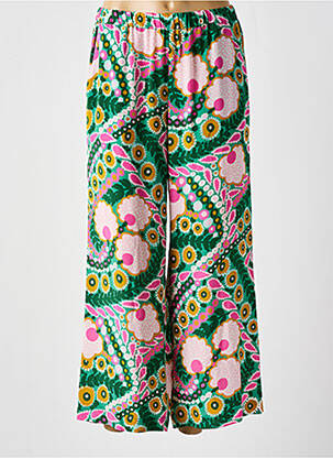 Pantalon larg croială fluidă talie înaltă verde WEEKEND MAXMARA femeie