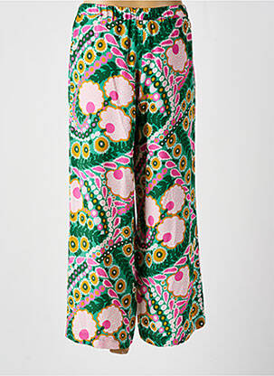 Pantalon larg croială fluidă talie înaltă verde WEEKEND MAXMARA femeie