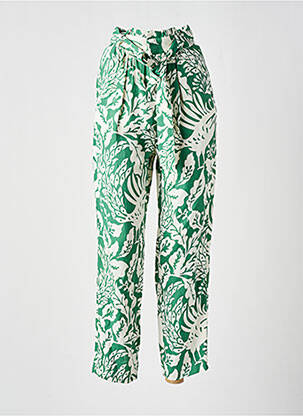 Pantalon 7/8 talie înaltă talie înaltă verde IDANO femeie
