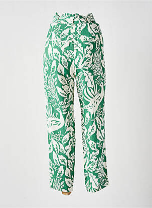 Pantalon 7/8 talie înaltă talie înaltă verde IDANO femeie