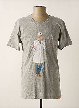 Tricou țesătură melanj mâneci scurte gri REALLY DOESN'T MATTER bărbat