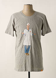 Tricou croială cambrată mâneci scurte gri REALLY DOESN'T MATTER bărbat