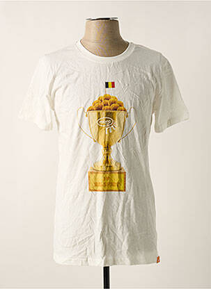 Tricou croială cambrată mâneci scurte bej REALLY DOESN'T MATTER bărbat