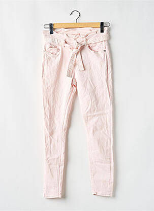 Pantalon slim țesătură poplin mărime normală roz ONLY femeie