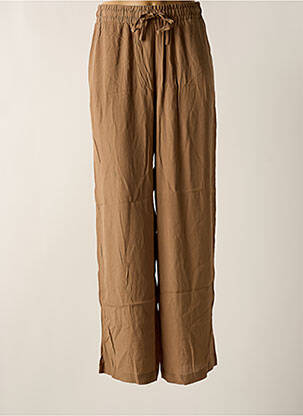 Pantalon drept talie elastică maro OPUS femeie