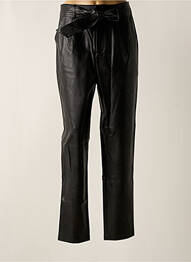 Pantalon drept închidere cu fermoar sub clapetă cu cârlig negru MORGAN femme