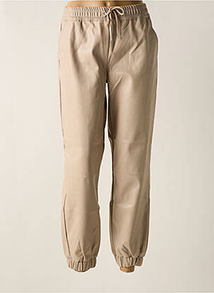 Pantalon drept talie elastică bej JACQUELINE RIU femeie