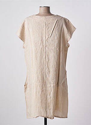 Rochie midi mâneci scurte mâneci scurte bej ALEXANDRE LAURENT femeie