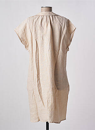 Rochie midi mâneci scurte mâneci scurte bej ALEXANDRE LAURENT femeie