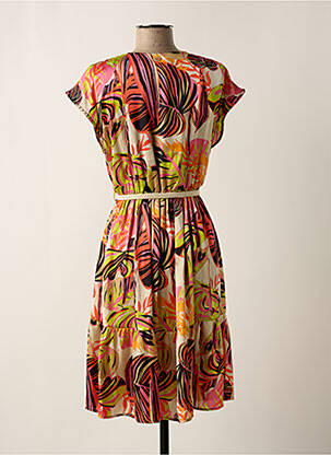 Rochie midi imprimeu floral mâneci scurte bej YES.ZEE femeie