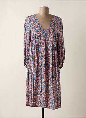 Rochie midi imprimeu floral mâneci 3/4 albastru GARCIA femeie