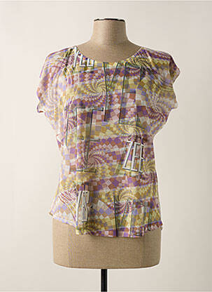 Tricou croială cambrată mâneci scurte violet YES.ZEE femeie