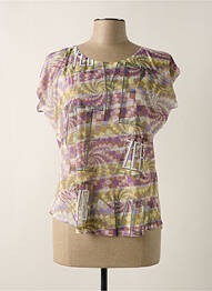 Tricou croială cambrată mâneci scurte violet YES.ZEE femme
