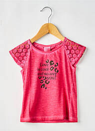 Tricou închidere cu nasturi la spate mâneci scurte roz BOBOLI fille
