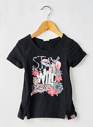 Tricou elasticitate mâneci scurte negru BOBOLI fille